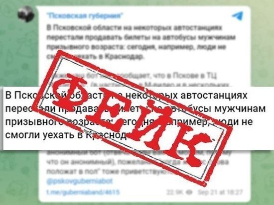 Псковские власти опровергли информацию о запрете продажи билетов на автобус мужчинам призывного возраста