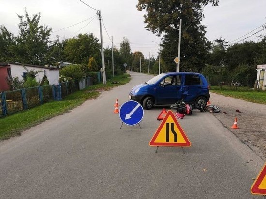 В Мамоново водитель Daewoo сбил скутериста без прав