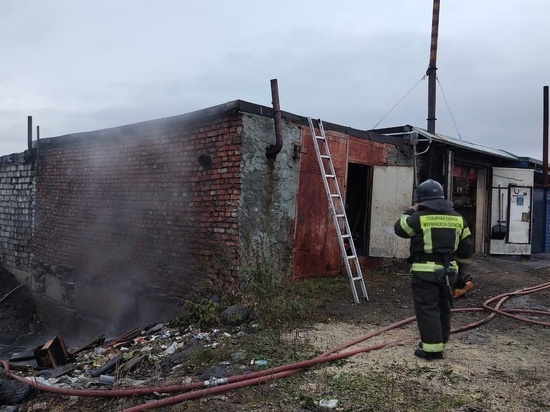 В Апатитах огонь от горящего мусора перекинулся на гараж и повредил кровлю строения