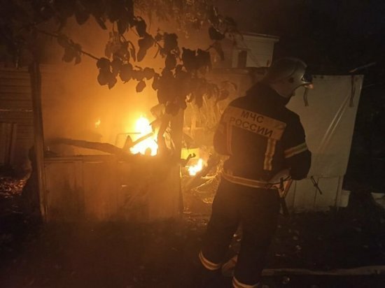 В Курской области от удара молнии сгорел деревянный сарай