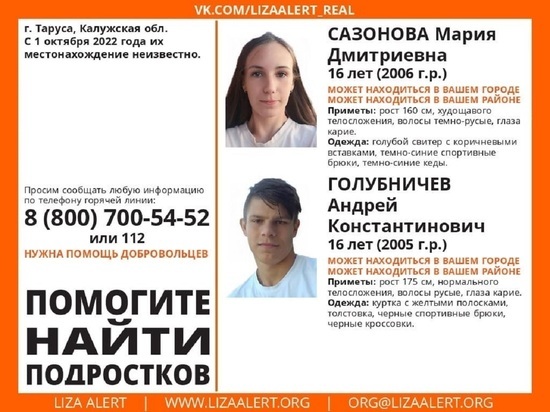 В Калужской области пропали два подростка
