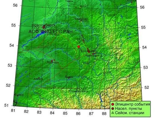 Землетрясение магнитудой 2,7 балла случилось рядом с кузбасской границей