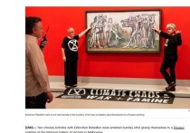 Двое климатических активистов организации Extinction Rebellion были арестованы в воскресенье после того, как приклеились к картине Пикассо в Национальной галерее Виктории в Мельбурне