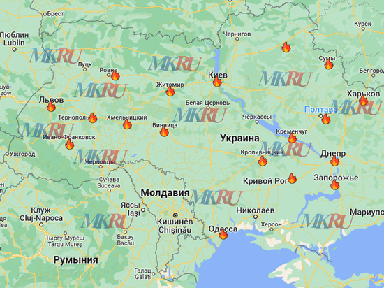 Опубликована карта ракетных ударов по городам Украины: от Запорожья до Львова - МК
