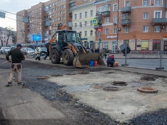 В Курске благоустройство улицы Ленина после раскопок «Квадры» завершат к концу октября