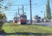 Сегодня, утром 12 октября, на проспекте Ленина города Тулы трамвай сошёл с рельсов
