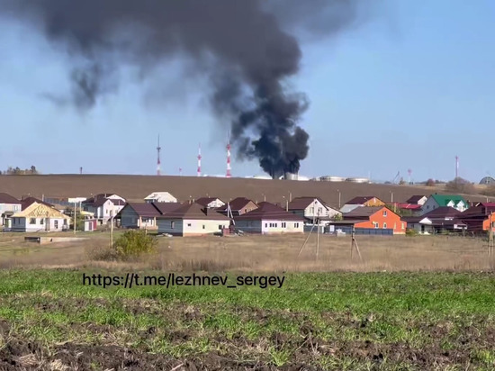 В сеть выложили фото горящего маслозавода в Орловской области