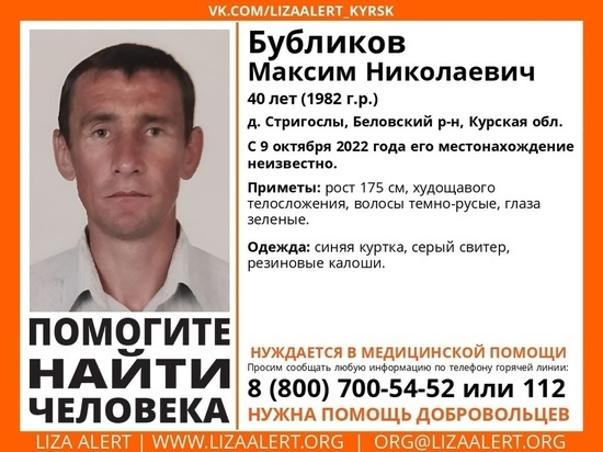 В Курской области  без вести пропал Максим Бубликов