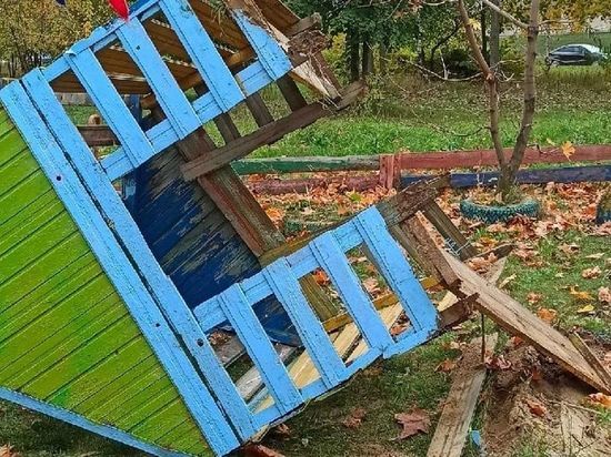 На улице Зубковой в Рязани подростки разгромили детскую площадку