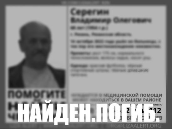 Пропавшего в Рязани 68-летнего пенсионера нашли мёртвым