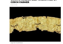 Недалеко от города Опава, расположенного в Моравско-Силезском крае Чешской Республики, фермер раскопал украшенную золотым диадему или пояс