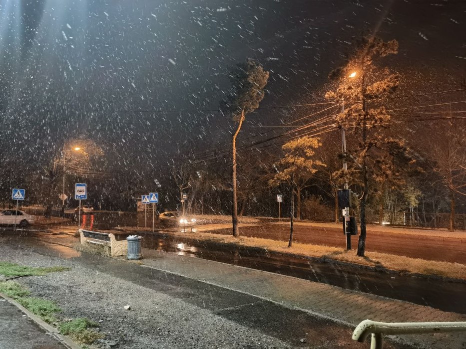 Хабаровске выпал снег. Первый снег. Первый снег фото. Снег в Хабаровске. Снегопад в Хабаровске.
