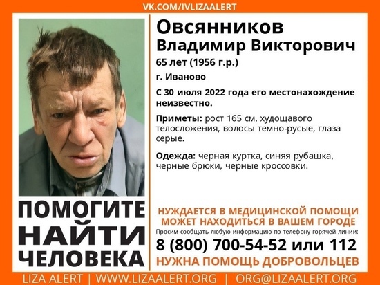 Больше двух месяцев в Ивановской области не могут найти пенсионера
