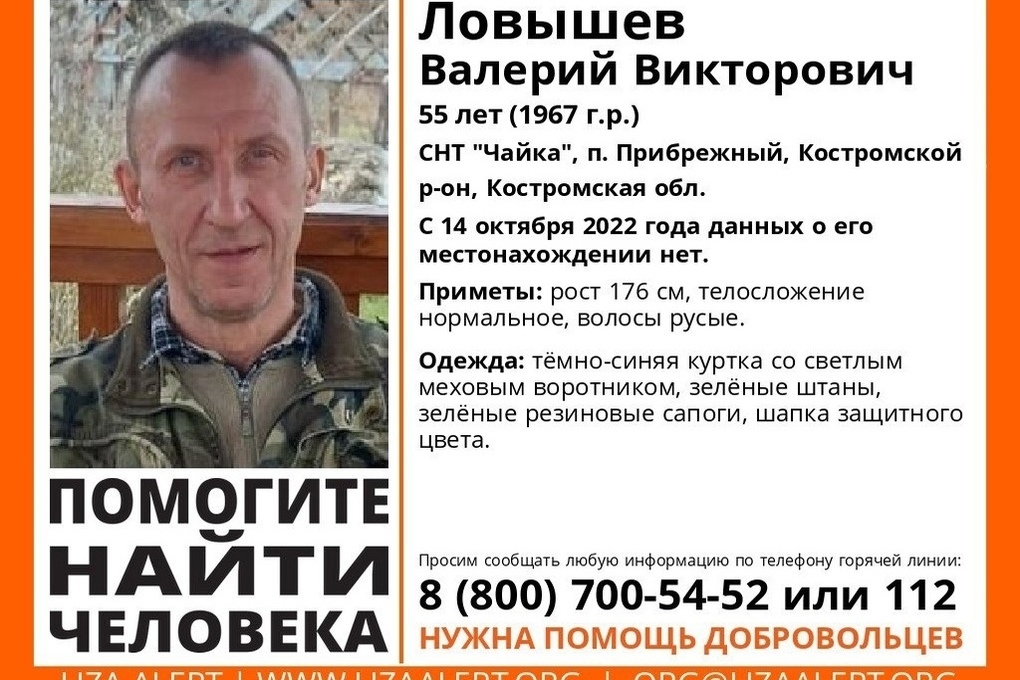 Костромские волонтеры продолжают поиски 55-летнего мужчины, исчезнувшего две недели назад