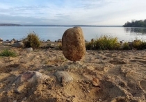 Загадочный камень заметили на побережье подмосковного Сенежа