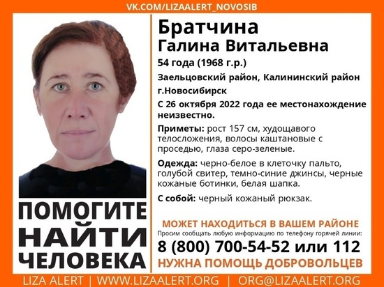 В Новосибирске шестой день ищут женщину в черно-белом пальто