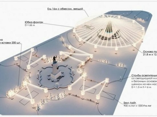 Мэрия Липецка объявила торги на новогоднее украшение площади Петра Великого за 3,8 млн рублей