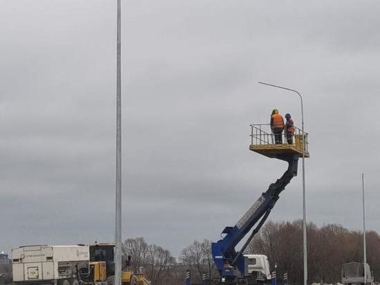 На Северной окружной дороге в Рязани подрядчик установил 30 фонарей