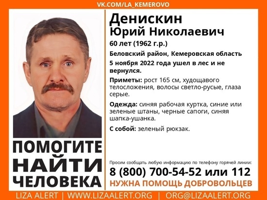 Кузбассовец с рюкзаком ушел в лес и пропал без вести