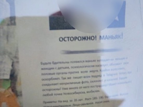 На улице Зорге в Новосибирске появились объявления о лже-маньяке