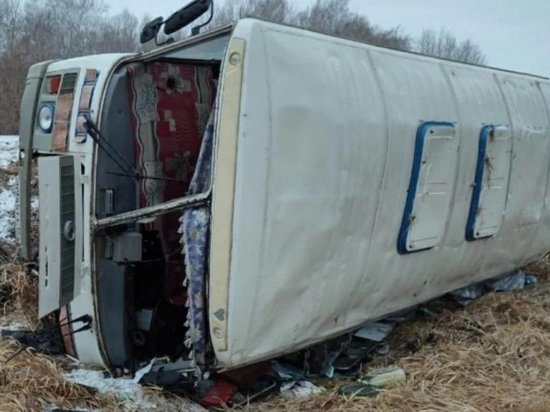 Водителя перевернувшегося автобуса задержали под Новосибирском