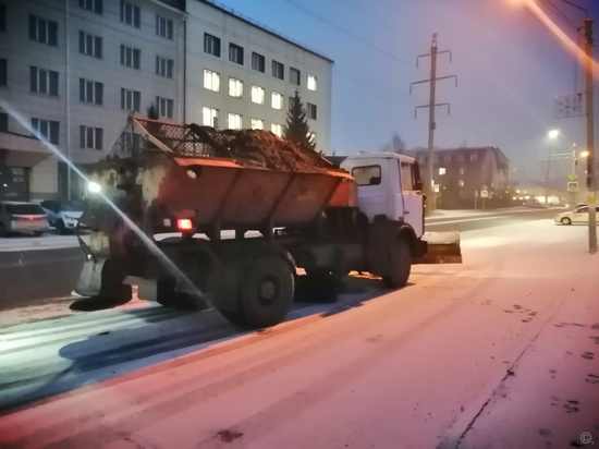 На дороги Барнаула вышли дворники и снегоуборочная техника