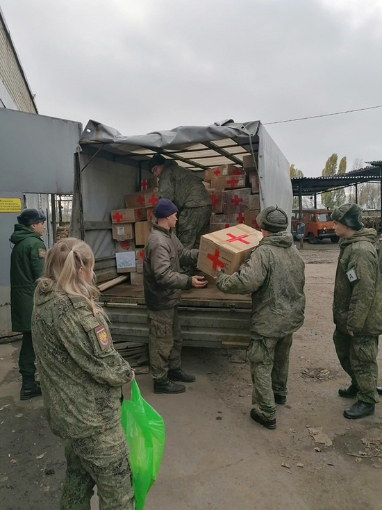 В воинскую часть доставили гуманитарную помощь мобилизованным от воронежских предпринимателей