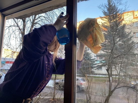Псковские волонтёры помогли маме мобилизованного помыть окна