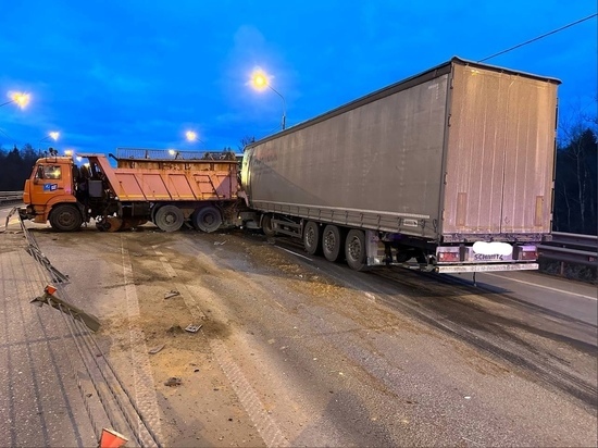 В страшном ДТП с грузовиками на М-10 в Тверской области погиб человек