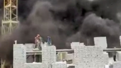 Столб дыма на стройке в Тамбове сняли на видео