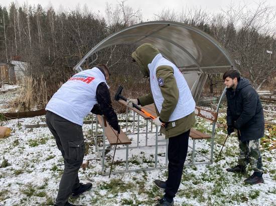 Костромские молодогвардейцы помогли семье мобилизованного устранить последствия сильного ветра