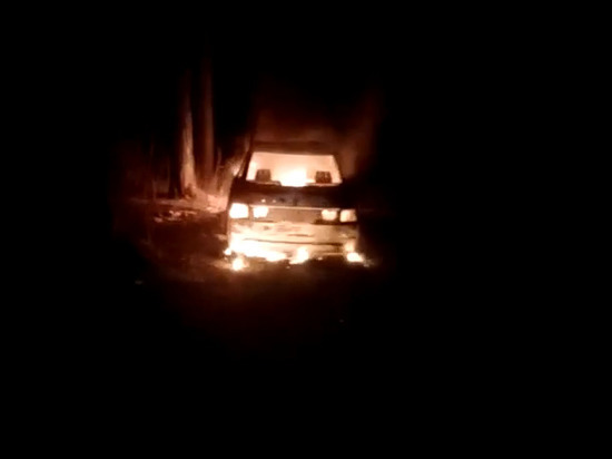 Автомобиль загорелся в лесополосе Карелии