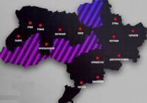 В Интернете распространяется карта, на которой можно увидеть, какие регионы Украины полностью или частично остались без электроснабжения после недавних ударов