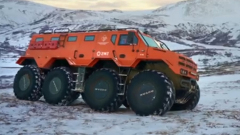 Ученые опробовали электроснегоход на месте строительства арктической станции "Снежинка": видео