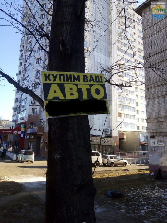 С незаконной рекламой начали бороться в крупном районе Хабаровска