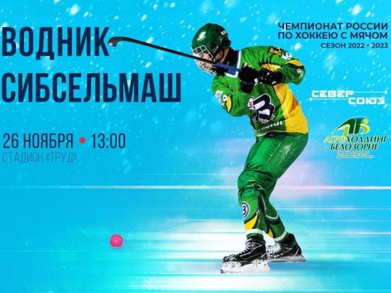 Очередной матч чемпионата России по хоккею с мячом состоялся в Архангельске на стадионе «Труд»