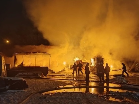Склад с 15 газовыми баллонами загорелся в Новосибирске