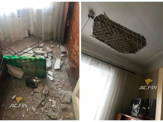 На улице Весенней в Новосибирске рухнул потолок