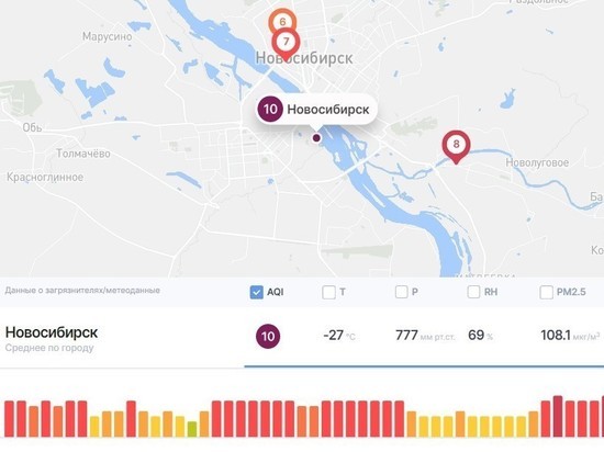 В Новосибирске загрязнение воздуха достигло 10 баллов