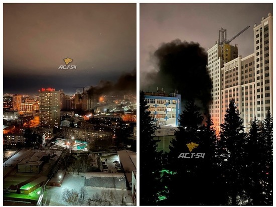 Пожар произошел в строящемся ЖК на Красном проспекте в Новосибирске