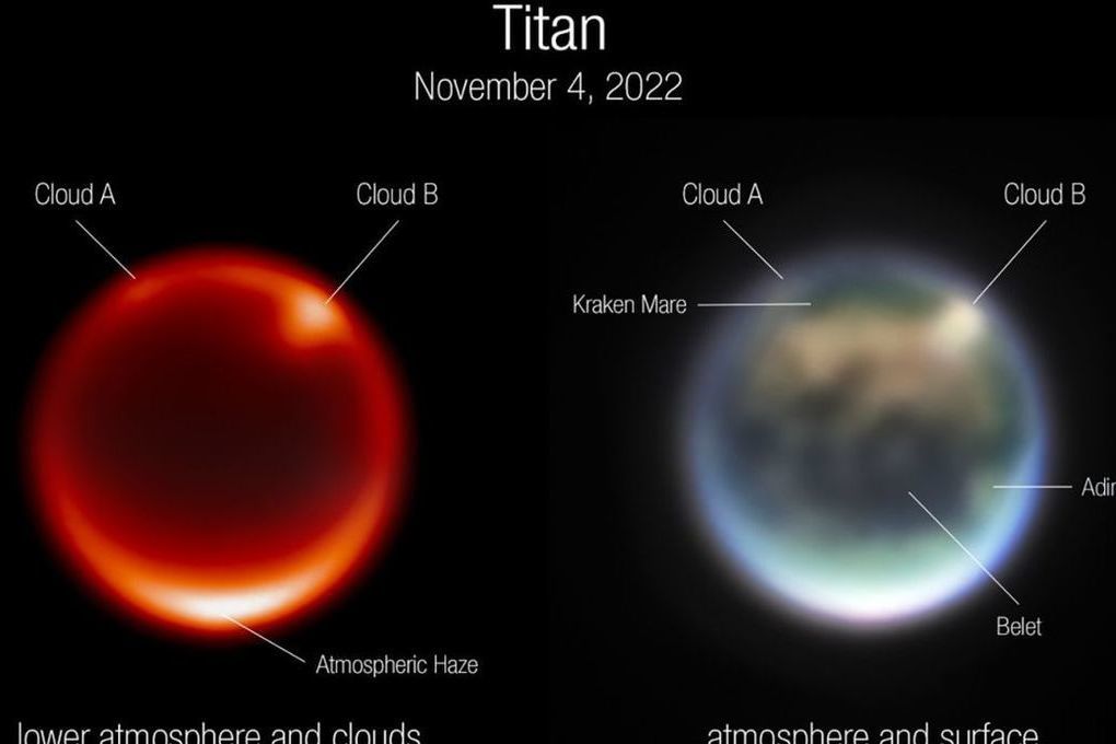 Webb Telescope finds clouds under dense fog of Saturn's moon Titan