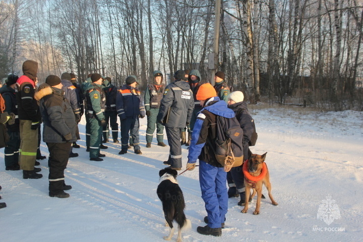 Костромское управление МЧС провело учения по спасению туристов в зимнем лесу