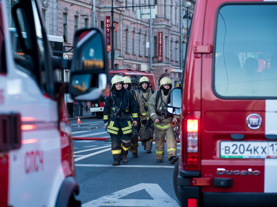 Пожар на Ириновском авторынке тушат 52 спасателя по повышенному уровню