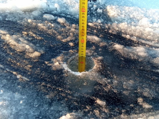 Толщина льда на Кокшаге в Йошкар-Оле достигла 15 см