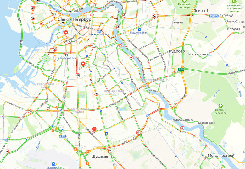 Пробки на ленинском проспекте спб сейчас