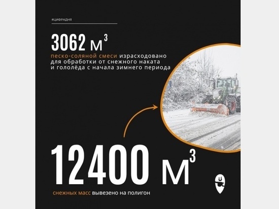 Зиме нет ещё и месяца, а с улиц города уже вывезено более 12 тысяч кубометров снега