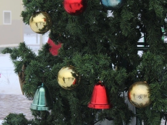 В сквере на Киквидзе в Тамбове установили новогоднюю ёлку
