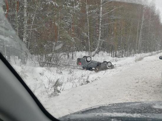 18 декабря на трассе Рязань — Спасск перевернулся легковой автомобиль