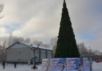 В Барнауле снежный городок на площади Мира украсили прошлогодними плакатами