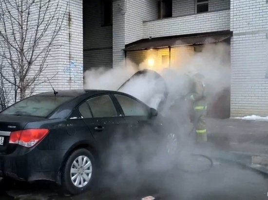 В Тамбове на Ореховой загорелся автомобиль